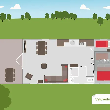 Alpstuga 6 Pers. Veluwelounge + Wellness